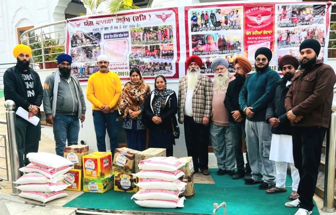 Young Khalsa Group distributed ration to the needy